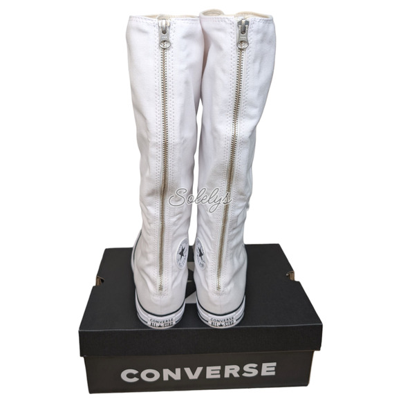 Converse CTAS XXHI Womens 10.5 White Black Canvas Knee High Sneaker Boot NEW - Picture 3 of 10